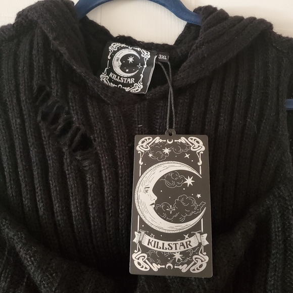 NWT Killstar plus size hooded knit sweater - Picture 8 of 9